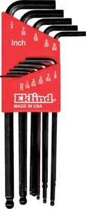 Eklind 13211 Ballhexl Key Allen Wrench 11pc Set Sae Inch Sizes .0501/4 Long Seri - Picture 1 of 4