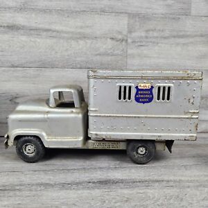 Vintage Buddy L Pressed Steel Original Rare GMC Brinks Armored Bank Truck Toy