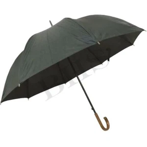 Paraguas Grande Negro Sólido De Nylon Automático 8 Varillas Impermeable - Imagen 1 de 5