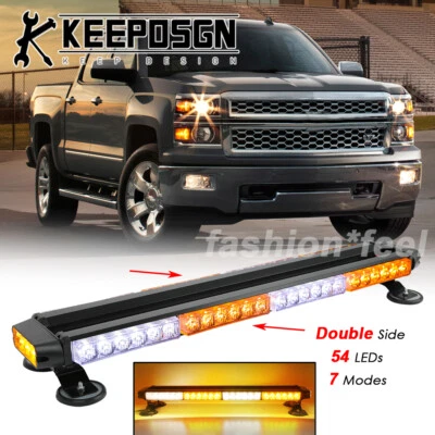 Barra de luces estroboscópicas LED para techo blanco ámbar para Chevy Silverado Foto 1 de 4