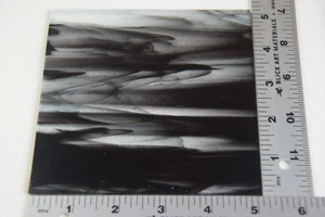 2100.00 CLEAR, BLACK STREAKY 5" x 5" BULLSEYE 3mm THICK GLASS 90 COE FUSIBLE - Picture 1 of 4