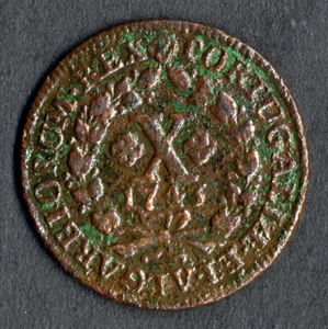 Pirate Treasure coin Awesome 10 Reis Lisbon Portugal * 1743 * Great Condition! - Picture 1 of 2