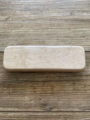 Woodmax Light Brown Wood Pen Pencil Box / Case  6.5" by 2.25" 2 Pen Slots USED - Image 1 of 3