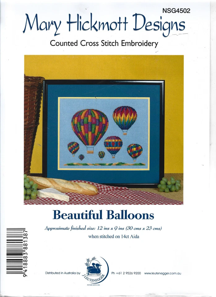 Beautiful Balloons Mary Hickmott Designs Hot Air Balloons Cross Stitch Chart - Image 1 of 1