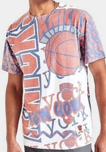 Men’s Mitchell & Ness New York Knicks NBA Jumbotron Short Sleeve T-Shirt LARGE - Picture 1 of 3