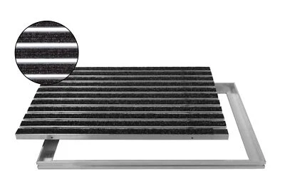 ACO Eingangsmatte 100x50 Rips anthrazit mit ALU Rahmen Fußmatte Schuhabstreifer - Bild 1 von 2