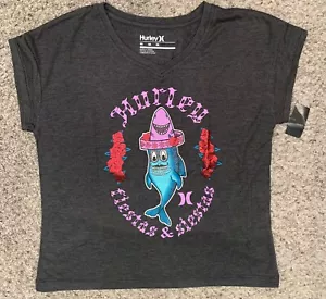 Hurley Shirt Youth Girls Size M (10-12 yrs) Gray Short Sleeve Fiestas & Siestas - Picture 1 of 3