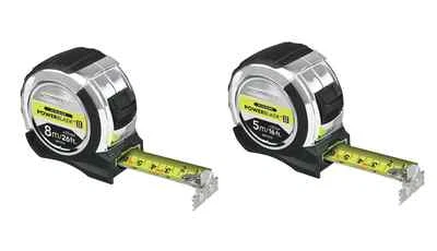 KOMELON PowerBlade Measuring Tape Measure Nylon 27mm Blade Double Sided 5M or 8M - Image 1 of 3