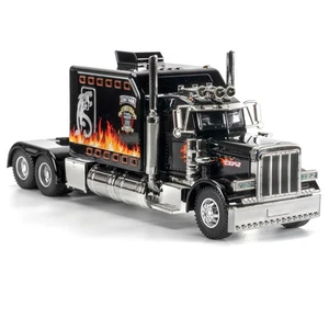 Semi Heavy Truck Model 1/24 Black Alloy Collectible Diecast Vehicles with Lig... - Picture 1 of 6