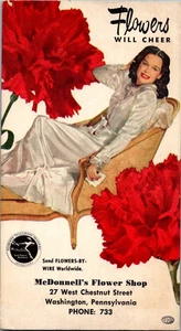 McDonnell's Flower Shop Washington Pennsyvania advertising card a103 - Picture 1 of 1