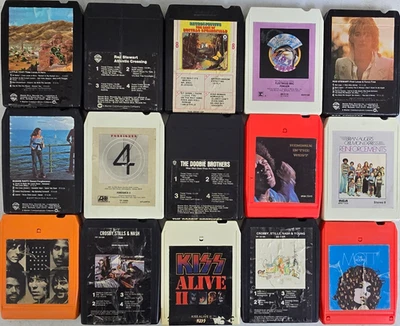 Lot 15 Hard Rock 8-Tracks Jimi Hendrix Kiss Vintage 8 Track Tape Cartridge #321 Foto 1 de 4