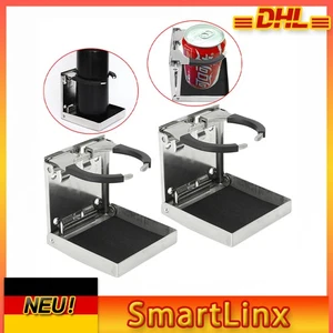 2x Boot Marine RV Edelstahl Becherhalter Getränkehalter Klappbar Flaschenhalter - Bild 1 von 14