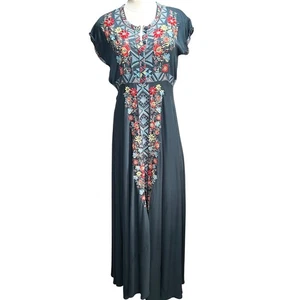 Maxi abito donna JOHNNY WAS ricamato stile bohemien floreale boho taglia S - Foto 1 di 13