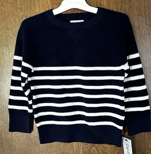 Cat & Jack Toddler Size 2T Crewneck Sweater Navy Stripe - Picture 1 of 8