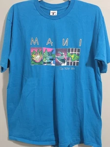 Vintage 1980s Maui Hawaii Single Stitch Neon T-Shirt Beach Island Adult Size XL - Picture 1 of 10