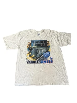 Camiseta Blanca Yankees Mets Subway Series 2000 Y2K XL Foto 1 de 3