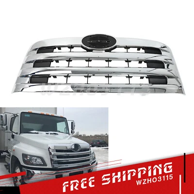 Chrome Horizontal Billet Main Grille For Hino 268 2011-2016 1-Pc - Image 1 of 4