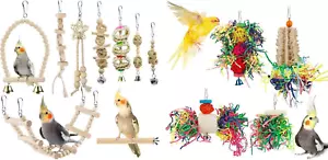 Bird Parrot Swing Toys, Chewing Standing Hanging Perch Hammock Climbing Ladder B - Picture 1 of 12