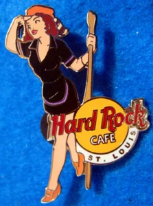 ST LOUIS GIRL OF ROCK SERIES BLACK UNIFORM GOR 2 BASEBALL BAT Hard Rock Cafe PIN - Picture 1 of 1