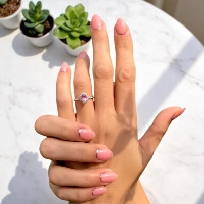 Diamond Engagement Ring 1.21 Ct Lab Grown Pink Oval Spinel 950 Fine Platinum - Image 1 of 4