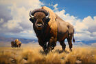 Bison Buffalo Landscape Canvas Art -Home Decor Wall Art Print Poster Painting 31