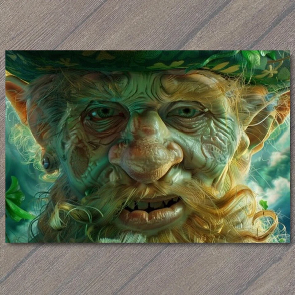 FLATCARD Leprechaun St. Patrick’s Day Bright Colors Weird Strange Wild Unusual - Image 1 of 1