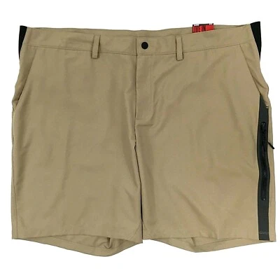 Fila Sport Tru Dry Shorts Mens 2XB Khaki Live In Motion Black Trim Zipper Pocket - Image 1 of 4