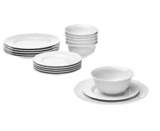 36 piece plates & bowls set, white, porcelain, dishwasher safe, everyday use 
