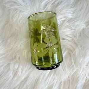 Libbey Vintage Green Daisy Juice Glass