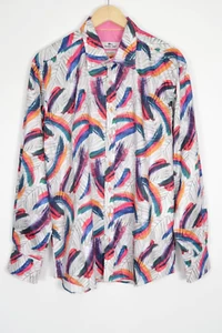 Camisa Claudio Lugli Couture Pincel Estampado Completo Manga Larga Para Hombre Talla XL - Imagen 1 de 9