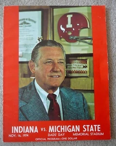 INDIANA vs MICHIGAN STATE 1974 PROGRAMMA CALCIO UFFICIALE FESTA DEL PAPÀ - OTTIMO - Foto 1 di 2