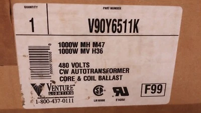 Venture Lighting V90Y7811TK 480 Volt CW Autotransformer Core & Coil Ballast NEW - Image 1 of 4