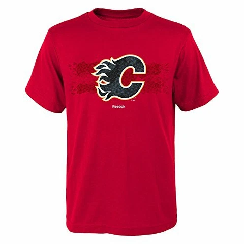 Outerstuff NHL Calgary Flames Boys Fractal Camo Short Sleeve Tee, Medium/(10 Cover