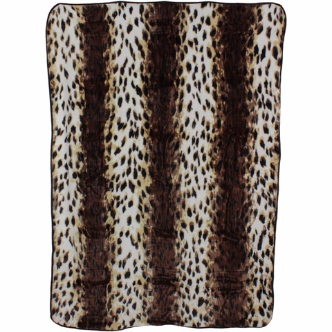 Leopard Print College Covers 63 x 86 Soft Raschel Plush Throw Blanket Cover