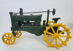 Vintage John Deere Heavy Cast Iron Tractor Large Piece of Farmhouse Decor - Picture 1 of 13