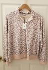 Stellah - Leopard Print Sweatshirt - Pale Pink And Gray - Size L