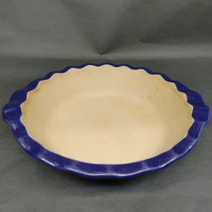 Pampered Chef Family Heritage Stoneware Cobalt Blue Pie Plate 9 Inch USA - Picture 1 of 11