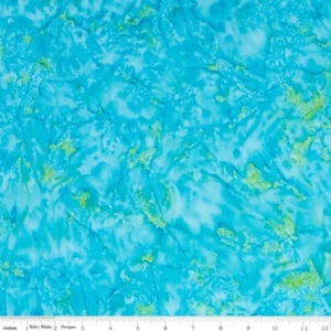 TURQUOISE Batik 8 yd Hand Dye Fabric Riley Blake Green BUY the BOLT #BTHH227 - Picture 1 of 2