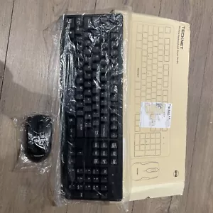 TECKNET Mini Wireless Keyboard & Mouse Set, 2.4G Cordless TK-KM001 Black - Picture 1 of 6