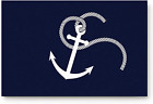 Boat Mat/Rug White Nautical Anchor Navy Blue Door Mat Entrance Mat Indoor Rug, F