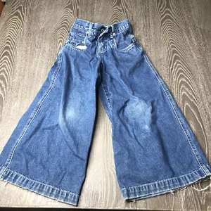 VTG LIMITED TOO BAGGY WIDE PIPE LEG JEANS GIRLS Sz 12 JNCO STYLE D-RING 90s Y2K - Picture 1 of 13