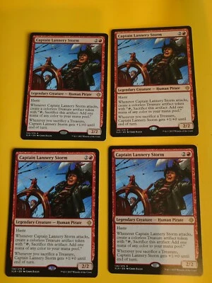 MTG Card.  Captain Lannery Strom playset  Ixalan Rare 4 cards - Image 1 of 4