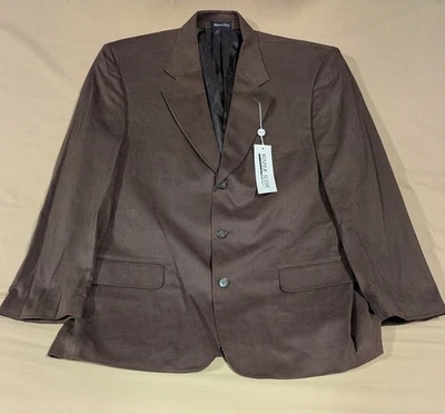 Chaqueta Blazer Abrigo Deportivo Mazzoni Whisper Gamuza Para Hombre 42 R Marrón Nuevo con Etiquetas 3 Botones Foto 1 de 4