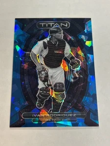2023 PANINI CHRONICLES TITAN IVAN RODRIGUEZ 2/25 BLUE ICE TIGERS SSP - Picture 1 of 2