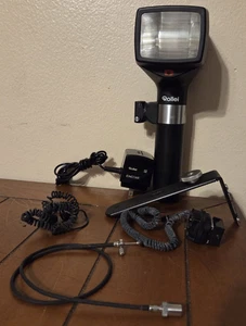 Rollei E 36 RE Camera Flash Unit, Bracket, Charger & Manual - Picture 1 of 10