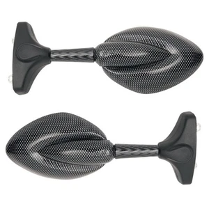 Snowmobile Universal Carbon Fiber Look Mirror Set Arctic Cat Polaris Ski-Doo * - Picture 1 of 1