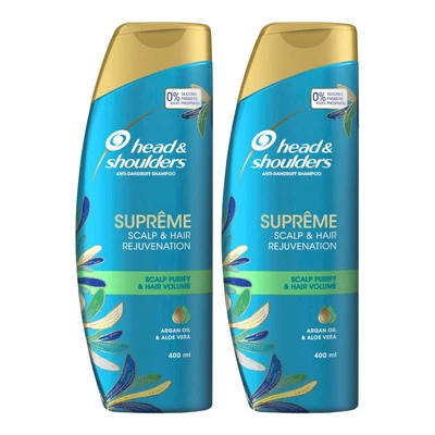 Champú Head & Shoulders Supreme para cuero cabelludo aceite de argán y aloe vera 13,5 oz (paquete de 2) Foto 1 de 4