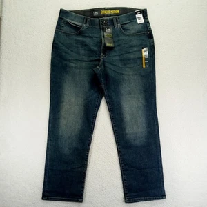 Lee Extreme Motion MVP Relaxed Straight Jean Mens 44x32 Blue Cotton Blend New - Picture 1 of 9