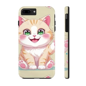 Phone Case Cartoon Kawaii Aesthetic Cute Happy Cat Durable Fits iPhone Samsung - Picture 1 of 107