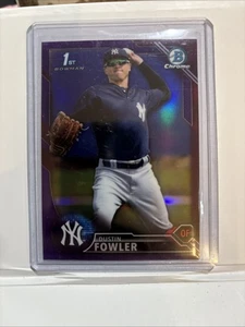 Dustin Fowler 2016 1st Bowman cromo púrpura SSP/250 #BCP153 - Yankees de Nueva York - Imagen 1 de 2